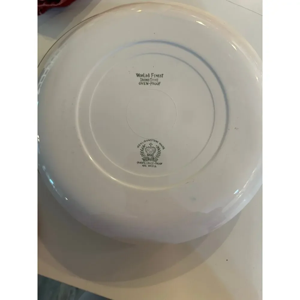 Vintage Ironstone World Finest Oven Proof Printed Plates Pack of 8 BBQ MCM 1950s